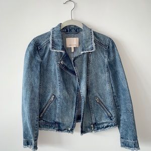 Rebecca Taylor Washed Denim Moto Jacket
